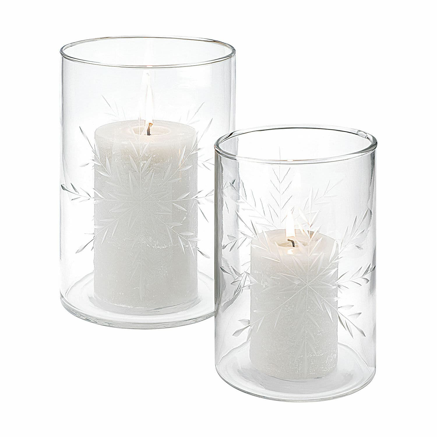 Windlicht set van 2 Snowflakes