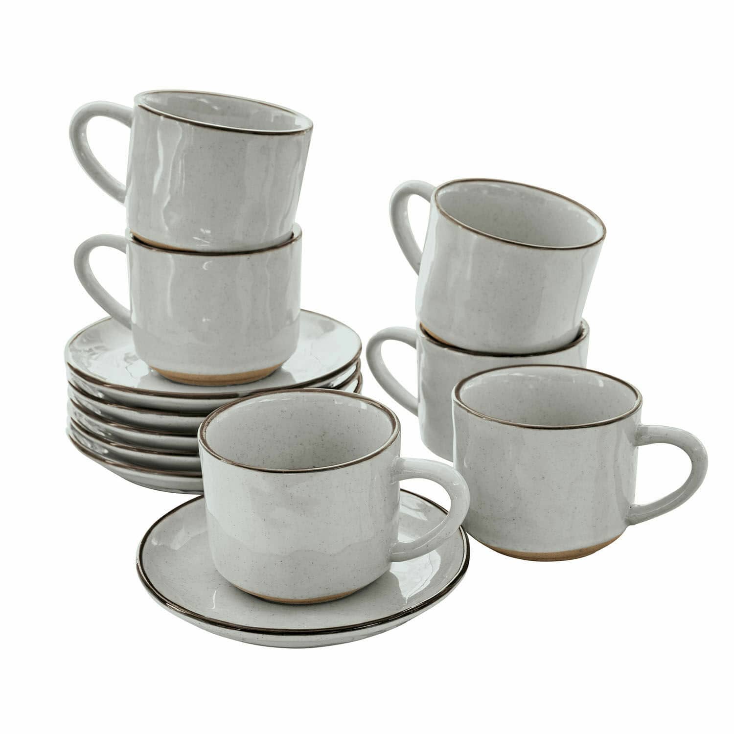 Espressokop en -schotel set van 6 Biarré