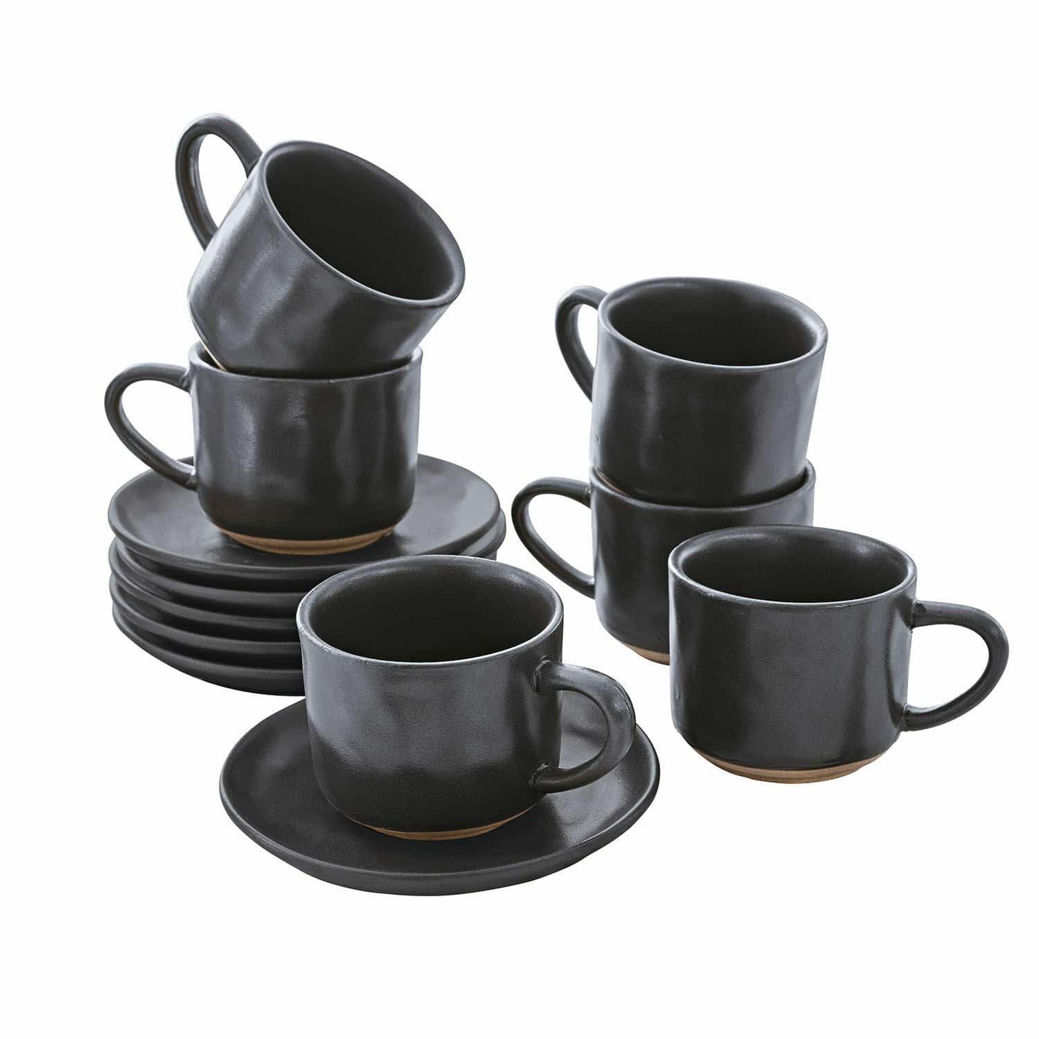 Espressokop en -schotel set van 6 Biarré