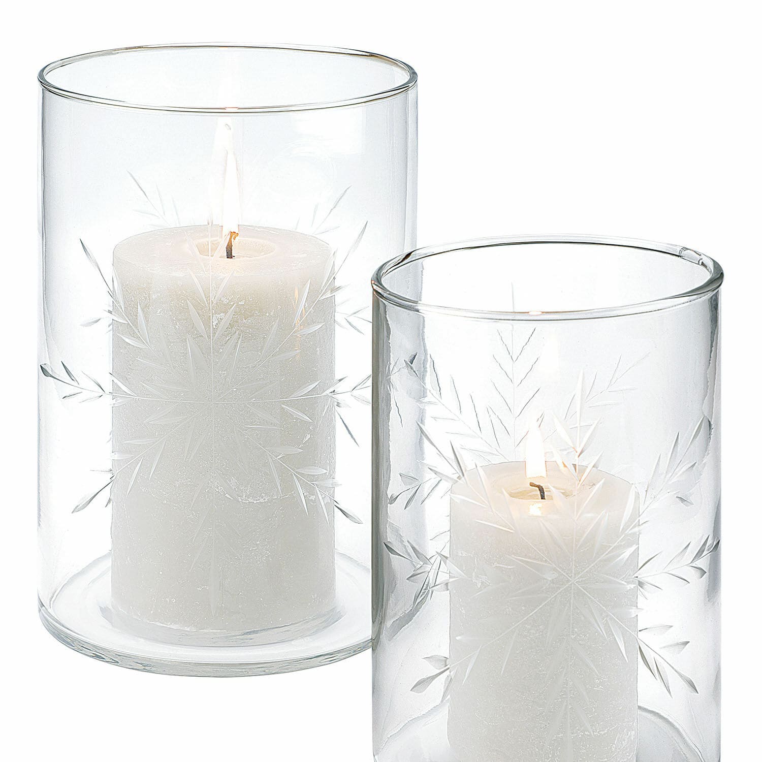 Windlicht set van 2 Snowflakes