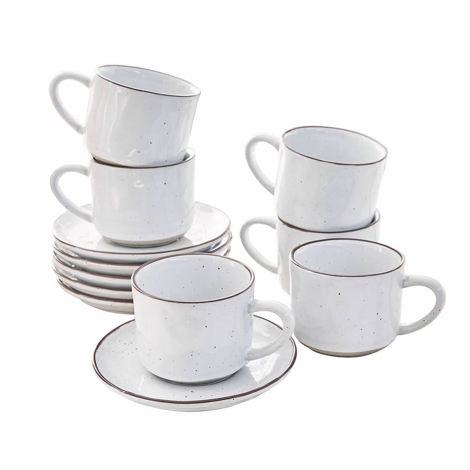 Espressokop en -schotel set van 6 Biarré