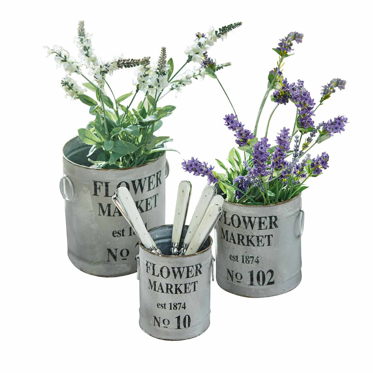 Sierpot set van 3 Flower Market