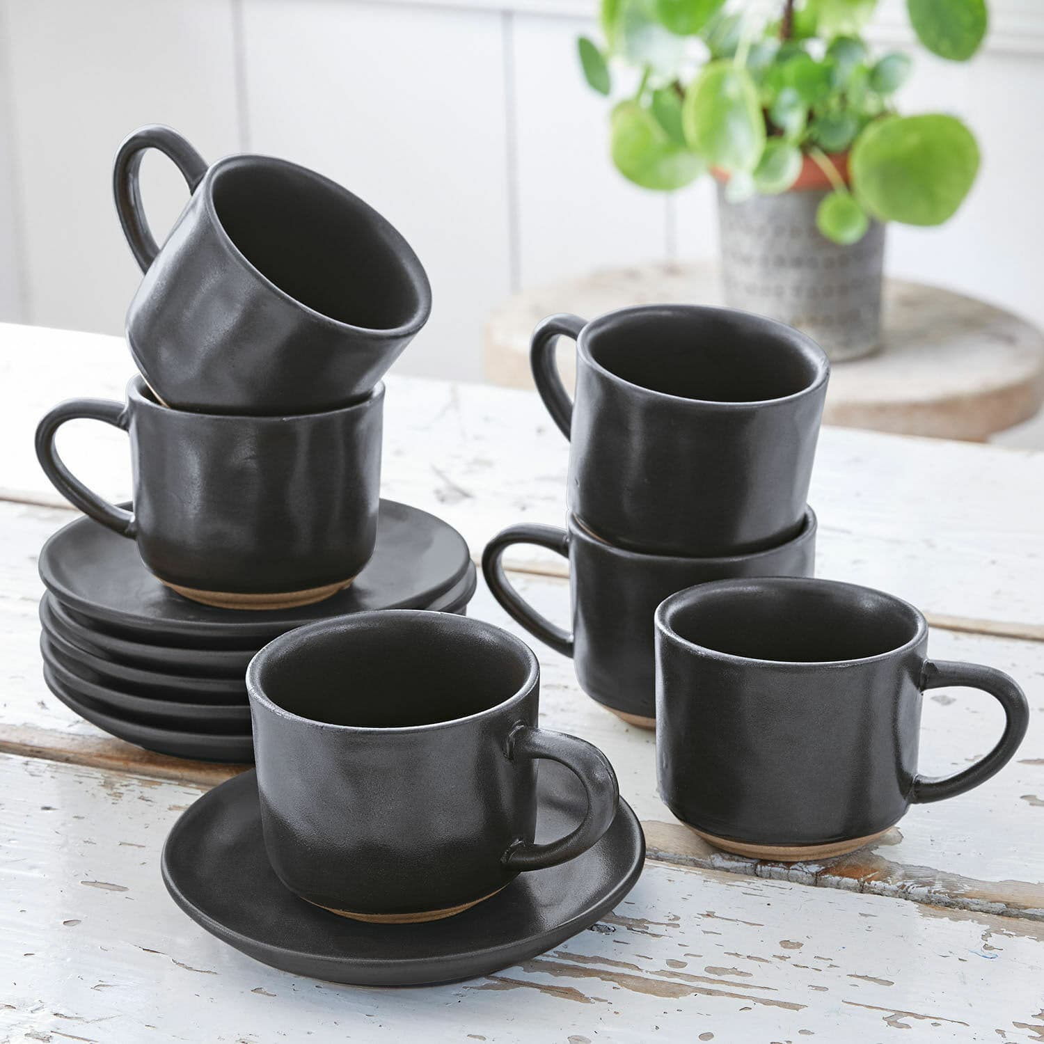 Espressokop en -schotel set van 6 Biarré