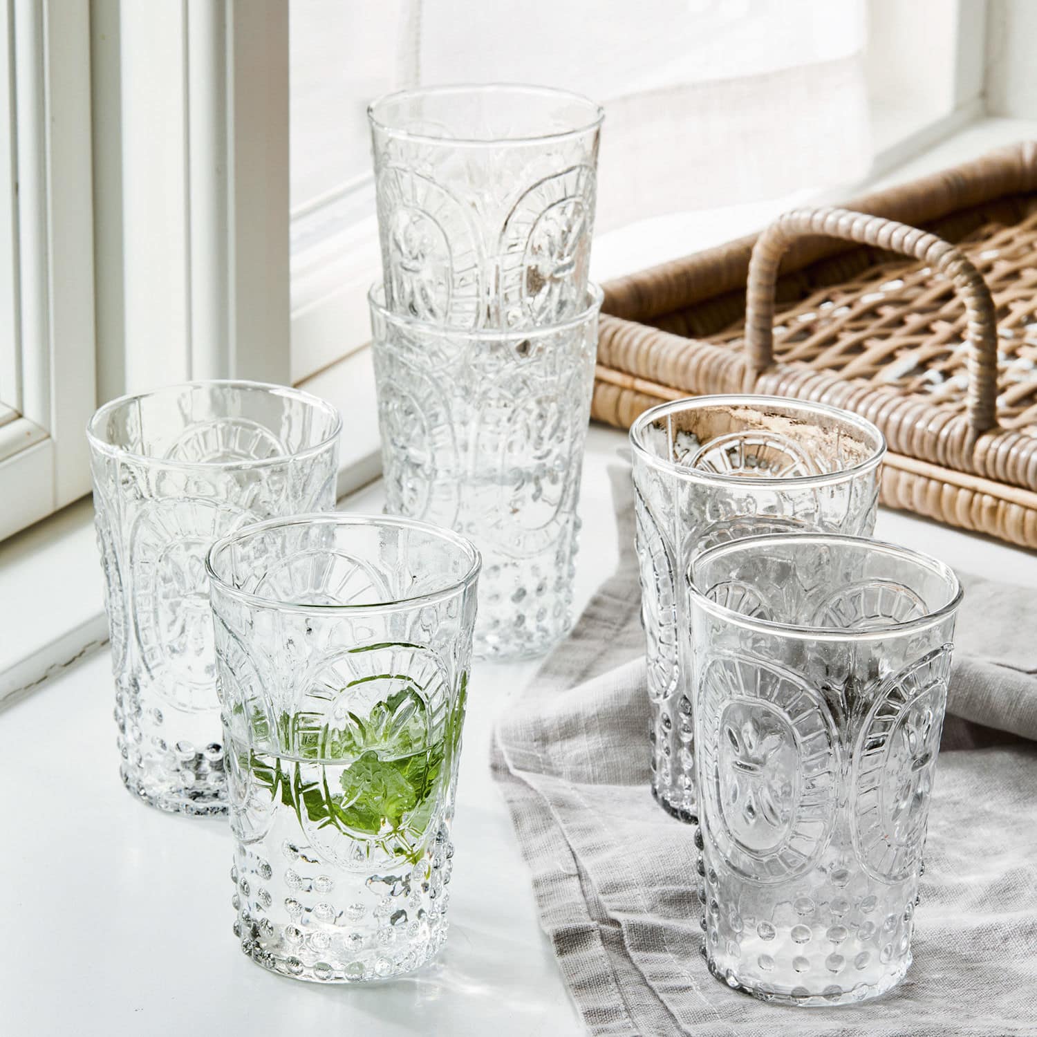 Glas set van 6 Fleury